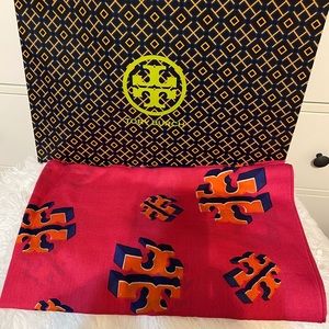 Tory Burch Flying Logo Oblong Scarf